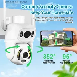 Baby Monitors 6MP 1296P ICsee APP Dual Lens Double Screen PTZ IP Dome Camera AI Humanoid Detection Full Color CCTV Intercom Baby Monitor Q231104