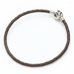 Charm Bracelets 1pcs 20/39cm Punk Genuine Leather Rope Single And Double Layer Bracelet Bangles For Friend Festive Jewelry Gifts