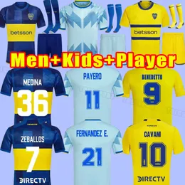 23/24 Boca Juniors Cavani Soccer Jerseys Maradona Bullaude Zeballos Fernandez Shirds Benedetto Janson Barco Villa Taborda Men Men Kids Football Nigledファンプレーヤー