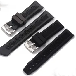 Titta på band Luxury Men Black Nature Watchband 20mm 22mm Silicone Rubber Watches Band Belt för Tag Strap Carrer för Heuer Buckle Drive Timer 230404