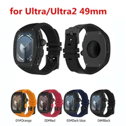 Ultra Mod Kitリストバンドブレスレットスチールケースは、Apple Watch Series 8 9 IWATCH 49mm Ultra2用のソリッドバンドストラップシリコーンバンドでカバーしているシリコンバンドウォッチバンドでカバー