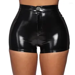 Women's Shorts 2023 Black Bright PVC Paint Women's High Waist Tight Sexy Ultra Pole Dance Booty