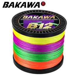 Braid Line BAKAWA Fishing Line Super Strong 500M 300M 100M X12 X8 PE Braided Fishing Lines High Strength 128 Strands 1000M 230403