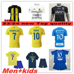 23 24 Al Nassr FC Al Hilal Ittihad RONALDO BENZEMA soccer jersey kids kit MANE NEVES Saudi Arabia KANTE Al-Ittihad 2023 2024 Men Football shirt Al-Nassr