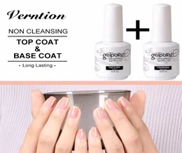 GERNTION BOTTION GEL 15ML NO WIPE TOP BASE COAT UV NAIN NO NO LOCKY DILL POLISS EASY CLEAN FOUNGIN
