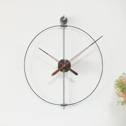 Diameter 60CM Nordic light luxury Spanish decorative large wall clock Living Room Dining Room Creative modern silent artistic temperament clock