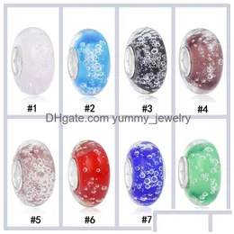 Handmade Lampwork European Big Hole Glass Charms Spacer Loose Handmade Lampwork Bubble Beads For Diy Jewelry Making Fit Bracelet Drop Dh8Kp