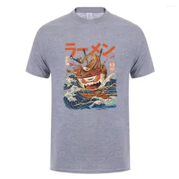 남자 T 셔츠 그레이트라면 카나가와 카르마와 카리스마 티셔츠 일본 스타일 음식 셔츠 셔츠 남자 2023 여름 짧은 슬리브 소프트 코튼 탑