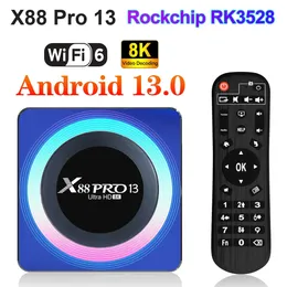 X88 Pro 13 Smart TV Box Android 13 TV Box 8K HD WiFi6 Set TOP Box BT5.0 RK3528 Czterordzeniowy 64-bitowy Cortex-A53 MALI450 MP2
