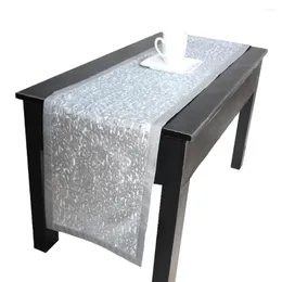 Runner da tavolo Design Paillettes Bling Decoraction Decorazione in finta seta Colore argentato P4682