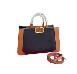 Designer-Tasche, Handtasche, Clutch, Einkaufstasche, echtes Leder und Canvas, quadratische Umhängetasche, hochwertige Mode-Umhängetasche, hochwertiges Canvas, 27 cm