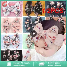 Akcesoria do włosów 1/2PCS Dziecięcy zespół elastyczny zespół Bohemian Kids Drukuj Nylon Bandeau Cheveux Baby Bow Bow