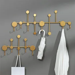 Hooks Rails Gold/Black Wall Hook Storage Nordic Creative Entry Key Hook Home Decoration Wall Hook Suitable for Room Clothing Coat Hook 230404