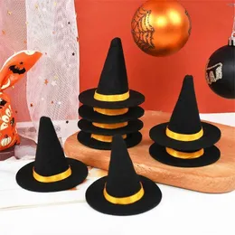 Halloween Mini Filz Hexenhüte Weinflasche Dekor Diy Handwerk für Party Home Bar Dekoration Lieferungen Schwarze Kappe Requisiten 230920