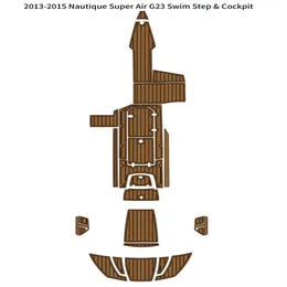 2013-2015 Nautique Super Air G23水泳プラットフォームコックピットパッドボートEVAチークフロアセルフバッキングアセイブシーデクゲーターステップスタイルフロア