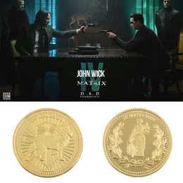 Cosplay Movie John Wick Cosplay Continental Hote Keanu Reevesl Metal Gold Coin kostymtillbehör