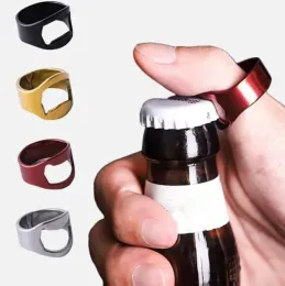 Многофункциональная открывалка в форме кольца из нержавеющей стали, открывалка для пивных бутылок, портативный инструмент для бара, против травм, 1104
