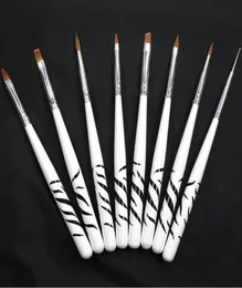 Whole8pcs Set di strumenti per pittura manicure cristallo intagliato poterapia nail pull Chien penna a pennello zebra intero M019075083050