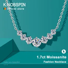 Beaded Necklaces KNOBSPIN Necklace for Woman Wedding Fine Jewely with Certificates 925 Sterling Sliver Plated 18k White Gold Necklace 230403