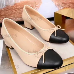 Dress Woman Basic Pump 2023 Obcasy baletowe dwa kolorowe szwy obcasowe Bow Work But Fashion Party Buty Buty Pumps T231104