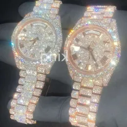 A5I7 Moissanite Diamond Iced Out Digner Mens للرجال عالية الجودة Montre Automatic Movement Watch Orologio. مونتر دي لوكس I19