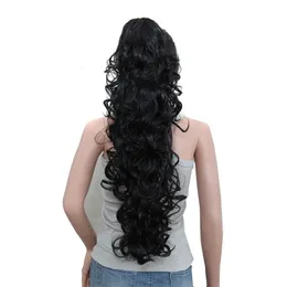 Ponytails Syntetyczny pazur klipu kucyk luksus do zaplatania 75 cm 30 "Włókbiarki o wysokiej temperaturze długie przedłużenie włosów kręconych dla kobiet 230403