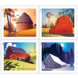 Briefmarken, Scheune, Postkarte, Porto, US-Post, amerikanische Geschichte, Hochzeitsfeier, Jahrestag, Rolle mit 100 Karten, Drop-Delivery-Büro, Schoo Dhjgc