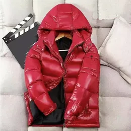 Jaqueta masculina monclair jaqueta de inverno quente à prova de vento para baixo jaqueta brilhante material fosco S-3XL tamanho casal modelos nova roupa topo