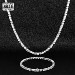 KRKC Anpassade tenniskedjor 925 Sterling Silver Link Hip Hop Jewelry Necklace Iced Out CZ Diamond 925