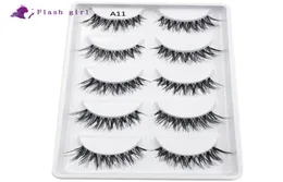 Factory Whole Cheap Transparent stem handmade eyelash 5 Pairs Synthetic Hair Premium Silk False Eyelash8733515