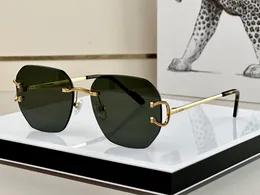 Schwarze Designer-Sonnenbrillen, klassische Mode-Sonnenbrillen, Carti-Brillen, C-Schnalle-Brillen für Männer und Frauen, polarisierte IP-Beschichtung, randlose Sonnenbrillen