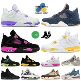Jumpman 4 4s Basketball Shoes sneakers outdoor womens vivid sulfur purple oreo black cat yellow pink thunder J4 black cat denim pine green Mens Womens Sports trainers