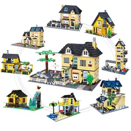 Block Blocks House Villa Architecture Cottage Model Building Bricks Friends For Girl Beach Hut Modar Home Village Creative City Shop DHW6T