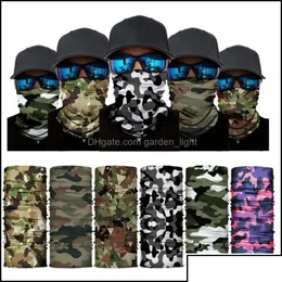 Party Masks Outdoor Seamless Magic Scarf Ski Camo Half Face Mask Neck Warmer Pannband Turban Cycling Drop Delivery 2022 H Dhudl