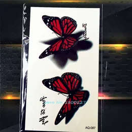 5 PC Temporära tatueringar 1pc 3D Design Butterfly Waterproof Tattoo Stickers Paq-087 Sexig Women Futterfly Temporary Tattoo Paste Body Art Tattoo Lady Z0403