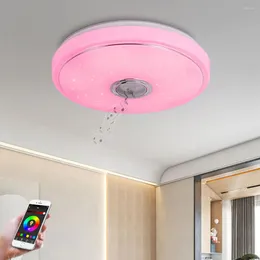 Taklampor smart LED-ljus 256 färger färgglada Bluetooth-kompatibel högtalare telefonappkontroll för sovrum vardagsrummet