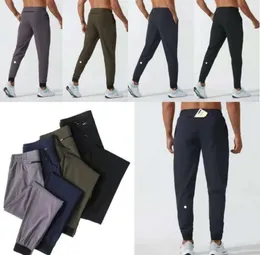 Lu Womens Ll Erkekler Jogger Uzun Pantolon Spor Yoga Kıyafet Hızlı Kuru Drawstring Spor Salonu Cepleri Sweetpants Pantolonlar Erkekler Sıradan Elastik Bel Fitsess Şık ve Nefes Alabilir
