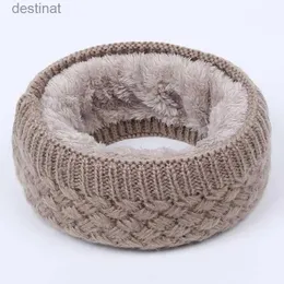 Scarves Hot Women Men Fashion Female Winter Warm Scarf Solid Chunky Cable Knit Wool Snood Infinity Neck Warmer Cowl Collar Circle ScarfL231104