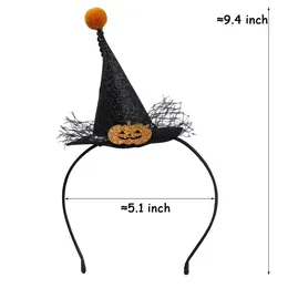 Decorazioni natalizie Fasce per Halloween Cappello da strega Bulbo oculare Boppers Led Occhi lampeggianti Ragnatela Rosa Corona floreale Costume Cosplay Amcbd