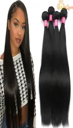 Перуанские прямые волосы 5 пучков 100 Перуанские прямые человеческие волосы для наращивания Необработанные перуанские индийские прямые волосы Bun9691130