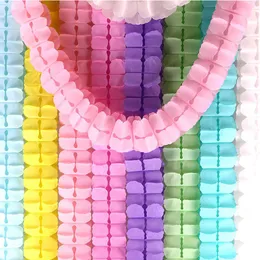 Party Decoration 2pc 3M Solid Paper Garland 21 Colors Craft Hanging Banner Wedding Birthday Supplies Garden Home Decor