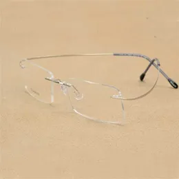 남성용 고급 디자이너 림리스 눈 라이트 패션 금속 안경 독서 안경 프레임 남성 장식 여성 안경 채우기 처방전