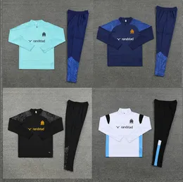 New 2023 2024 Marseillees tracksuit football jerseys training suit designer jersey soccer maillot survetement foot futbol chandal jogging jacket mens kids kit