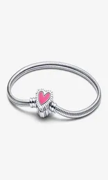 Radiant Heart Snake Chain Bracelet 925 Sterling Silver Bracelets Fit Authentic European Dangle Charm For Women Fashion DIY Jewelry3222231