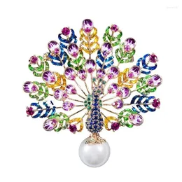 Brosches madalena sarara kubik zirkon kvinnor brosch stift blommor stil sötvatten pärla elegant vacker