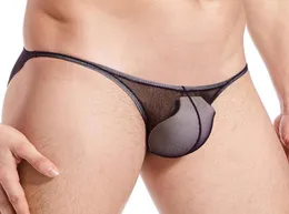 UNDUPTS ultra ince yumuşak iç çamaşırı erkekler örgü seksi mini külot brifing iç çamaşırı şeffaf düşük bel bikini hombre erkek cueca2189544