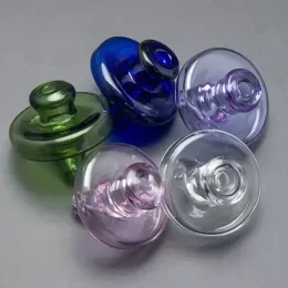 Farbfarbene Glasflaschen Kohlenhydratkappe für weniger 34 mm Quarz Banger Nagel 2mm 3 mm 4 mm dicker domantloser Nägel DAB Rig 592