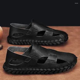 Male Leather Sandals Mens Summer Fashion Slippers Casual Outdoor Platform Ankle Beach Shoes Fisherman Sport Wa 70