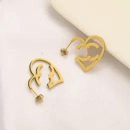 18k Vergulde Bedel Oorbellen Ontwerper Cirkel Hart Oorbellen Vrouwen Liefde Sieraden Oorbellen Mode Design Sieraden Roestvrij Staal Lente Geschenk Met Doos ZG2002