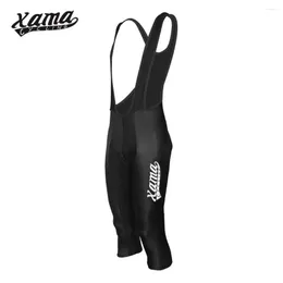 Calças de corrida Men's Black Pycling 3/4 joelho calcinha 20d shorts de casca de gel de moto de pilotagem profissional de bicicleta de bicicleta de bicicleta de bicicleta Ciclismo xama